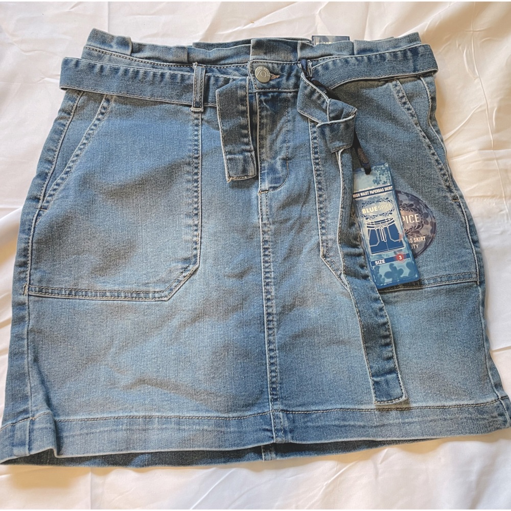 blue spice jean skirt